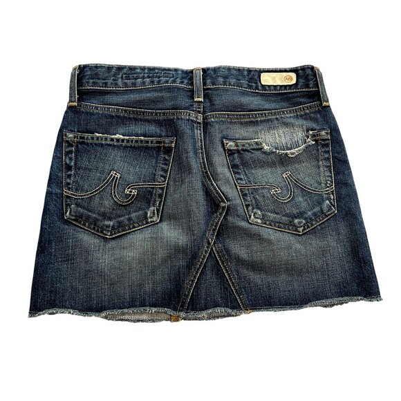 AG Adriano Goldschmied Box Skirt in Dark Wash Denim - Picture 2 of 4
